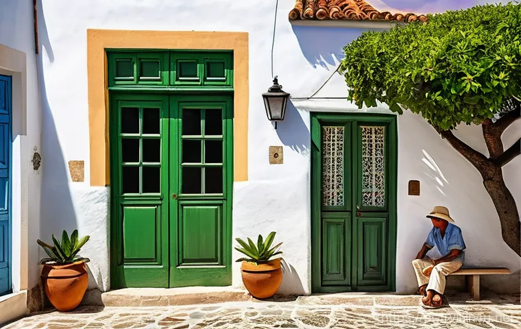 전통주택의 건축 재료 - **Prompt:** An inviting and historic exterior view of a traditional Portuguese village house, showca...