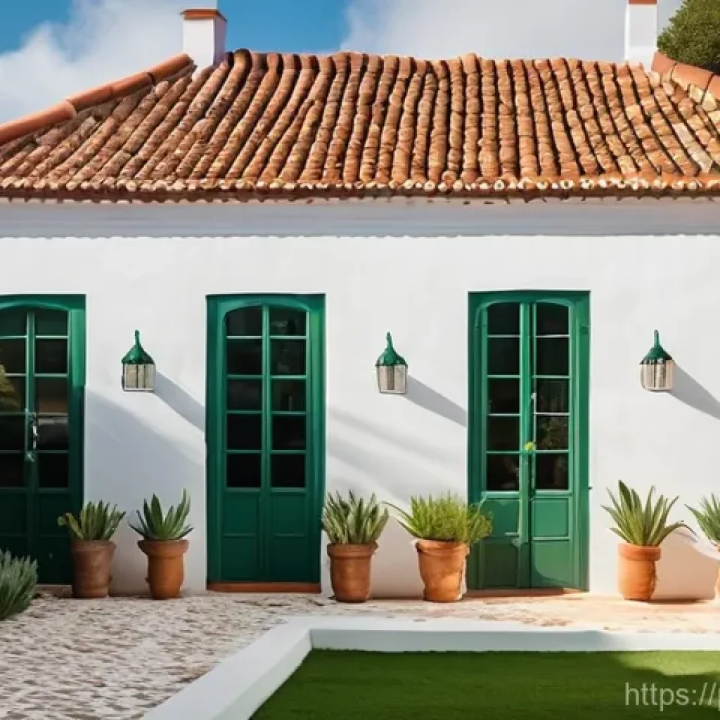 전통주택과 환경 고려 사항 - **Prompt:** "A beautifully renovated, traditional Portuguese farmhouse (quinta) or Brazilian colonia...