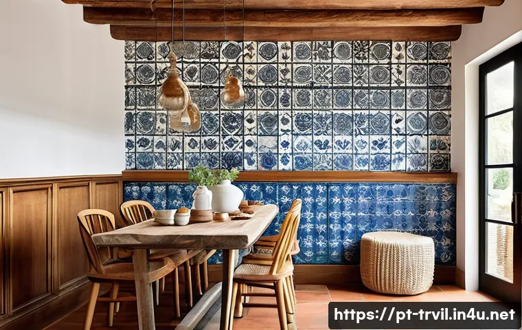 전통주택의 장식적 재료 - **Prompt:** A traditional Portuguese country house exterior, bathed in warm, bright sunlight. The ho...