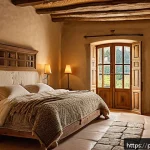 Home 18 전통주택의 단열 - A cozy traditional Portuguese house interior showcasing natural fiber insulation materials like shee...