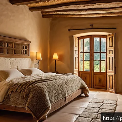 Home 30 전통주택의 단열 - A cozy traditional Portuguese house interior showcasing natural fiber insulation materials like shee...